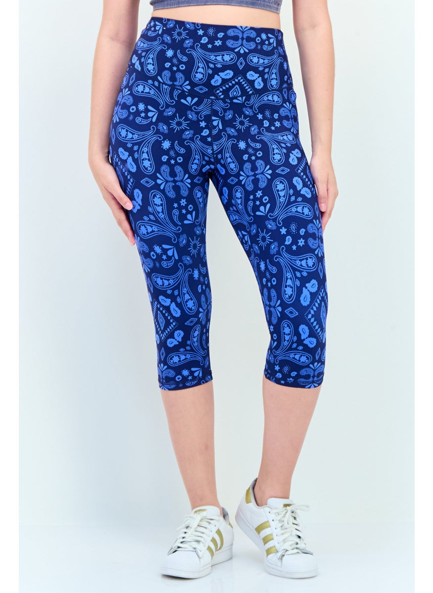 Aerie Offline By Aerie Women All Over Print Pull On 3/4 Leg Leggings, Multicolor  - Image 1