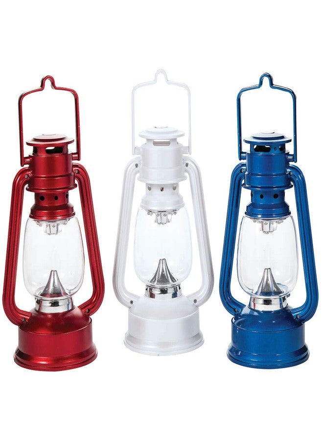 Fox Valley Traders Red, White and Blue LED Lanterns Set of 3 - Image 1