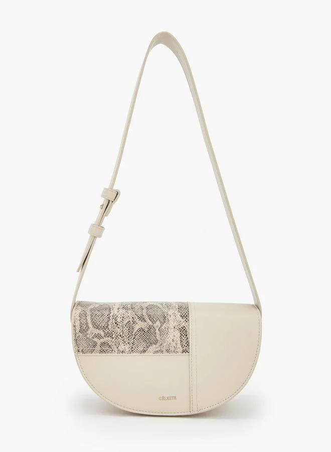 Animal Print Crossbody Bag With Button Closure