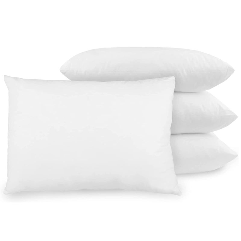 وسائد MH Home 4 عبوة دعم متوسط ارتداد إلى الخلف جودة فندقية حشو ثابت وسائد سرير للنائمين على الجانب والمعدة والظهر وسائد جسم ثابتة