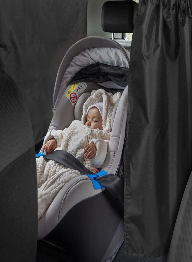 VANPET 99% Light Blocking Car Curtains, 1 Rear Seat Divider Curtain & 2 Rear Side Window Curtains, Car Curtains for Windows, Wide Sedan SUV Sunshade Covers Car Cabana(Extra Large Car Curtains 3 Pcs) - Image 4