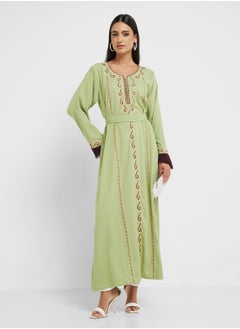 hayas closet Embroidered Belted Jalabiya  - Image 1