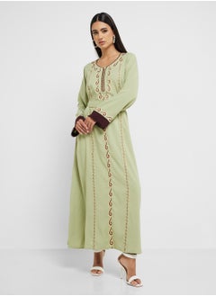 hayas closet Embroidered Belted Jalabiya  - Image 4