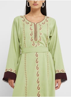 hayas closet Embroidered Belted Jalabiya  - Image 3