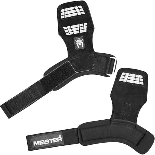 Meister Elite Leather Weight Lifting Grips w/Gel Padding (Pair) - X-Small - Image 5