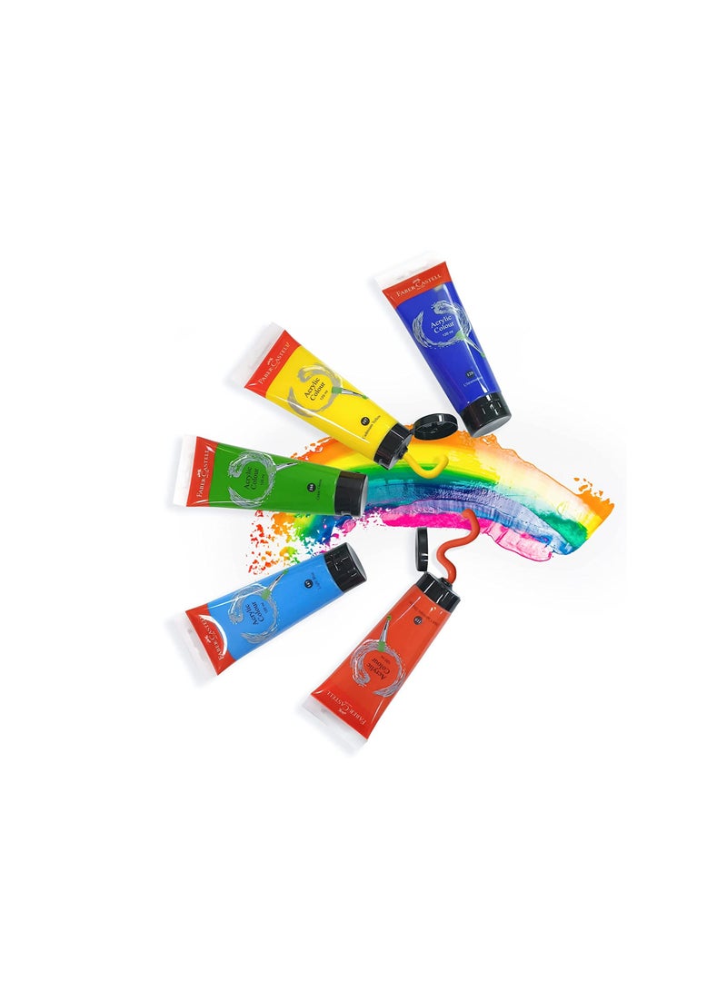 Faber-Castell Acrylic Colour Paint 120 ml Tube White - Image 3