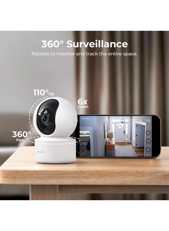 IMILAB C21 2.5K WiFi Indoor Security Camera | 360° Pan, 110° Tilt, 6× Zoom | AI Person & Noise Detection | Motion Detector | Kids & Pet Monitor | Two-Way Audio | Night Vision | MicroSD & Cloud | Alexa/Google - Image 2