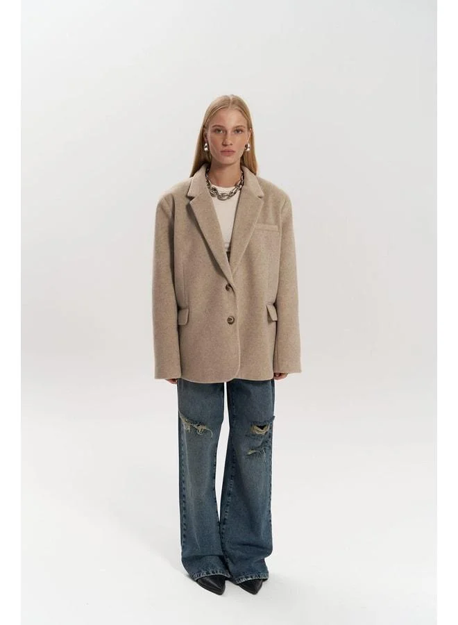 MAI STUDIOS CO. Howell Taupe Blazer Jacket