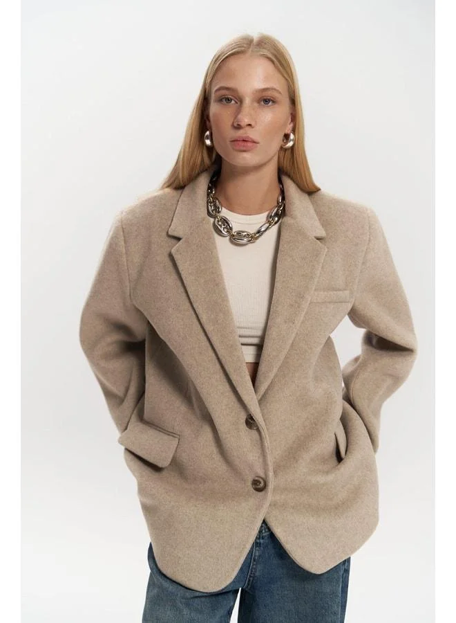 MAI STUDIOS CO. Howell Taupe Blazer Jacket