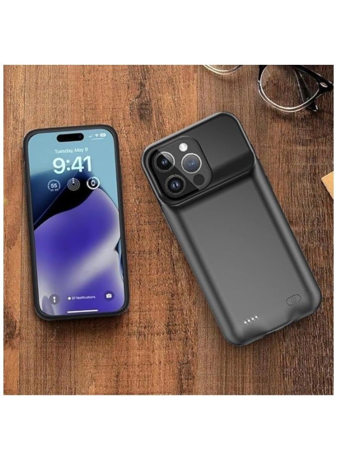 بلو فاير جراب بطارية خارجي نحيف للغاية لهاتف iPhone 16 Pro  مع بنك طاقة مدمج عالي السعة – غطاء شحن محمول يوفر طاقة إضافية بنسبة 100%، مؤشرات LED، شحن سريع وتوافق شامل - Image 4