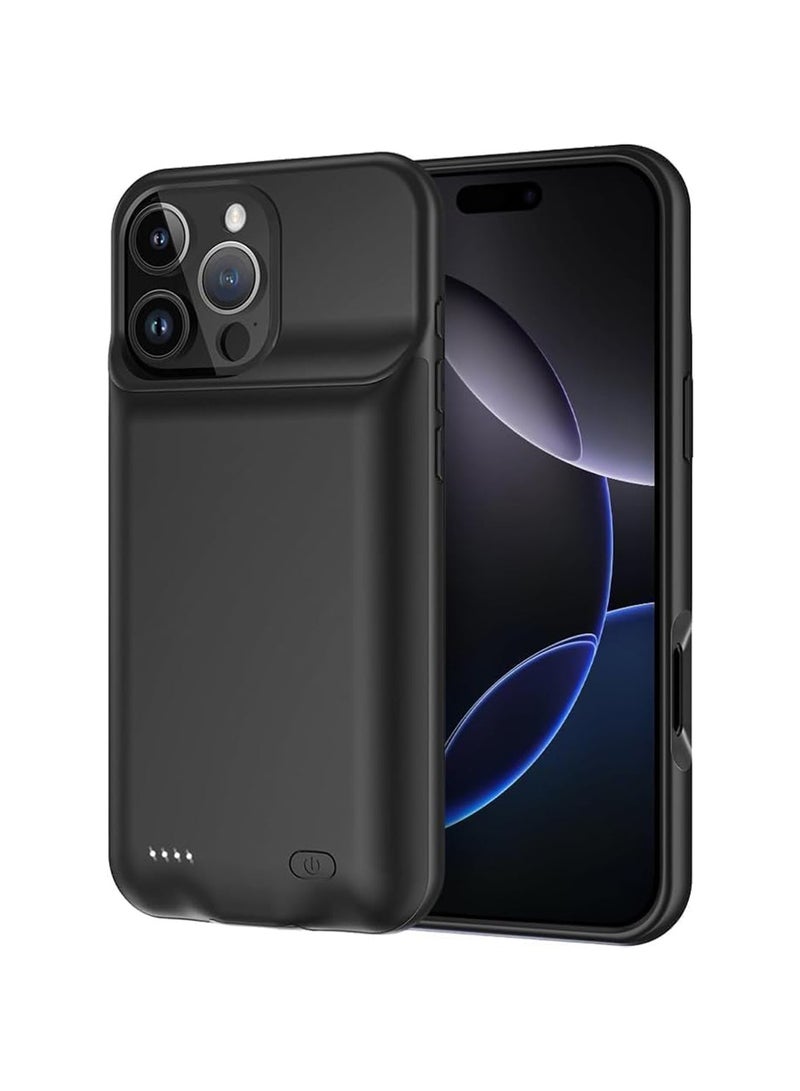 بلو فاير جراب بطارية خارجي نحيف للغاية لهاتف iPhone 16 Pro  مع بنك طاقة مدمج عالي السعة – غطاء شحن محمول يوفر طاقة إضافية بنسبة 100%، مؤشرات LED، شحن سريع وتوافق شامل - Image 1