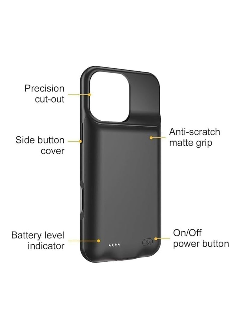 بلو فاير جراب بطارية خارجي نحيف للغاية لهاتف iPhone 16 Pro  مع بنك طاقة مدمج عالي السعة – غطاء شحن محمول يوفر طاقة إضافية بنسبة 100%، مؤشرات LED، شحن سريع وتوافق شامل - Image 3