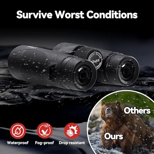 Gskyer Binoculars for Adults High Powered: 12x42 HD Zoom Binocular for Bird Watching Hunting - Powerful Lightweight Waterproof Binoculars with Phone Adapter for Travel Cruise Ship Stargazing Hiking - Image 5