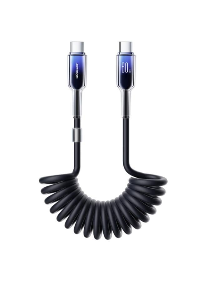 سلسلة كريستال واضحة ملفوف كابل بيانات للشحن السريع Type-C to Lightning S-A43 - Image 1