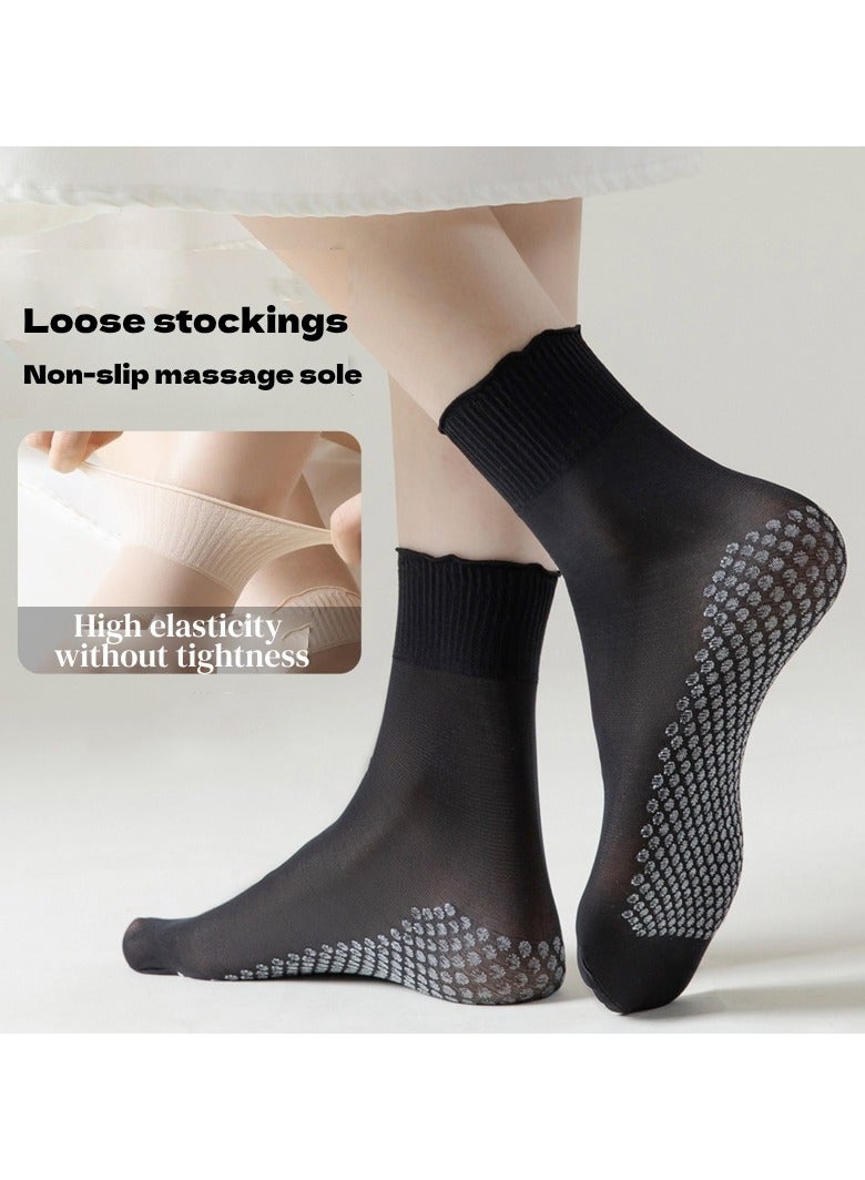 دوجويك جوارب نسائية، بدون درزات، رفيعة للغاية، نعل تدليك، غير قابلة للانزلاق، مزيلة للروائح، أنبوب قصير رقيق صيفي، مضاد للتشابك، مقاوم للتآكل، جوارب كريستالية غير مرئية، مريحة، قابلة للتنفس، جوارب غير رسمية (10 أزواج، أسود) - Image 1