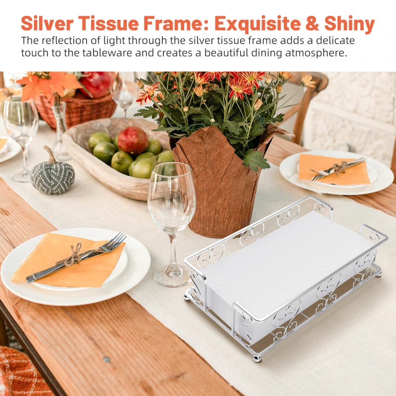 Zhithink Napkin Holder & Guest Towel Tray - Stainless Steel Disposable Paper Towel Dispenser for Bathroom, Table, Kitchen Countertop, Dinner Table, Vanity - Image 3