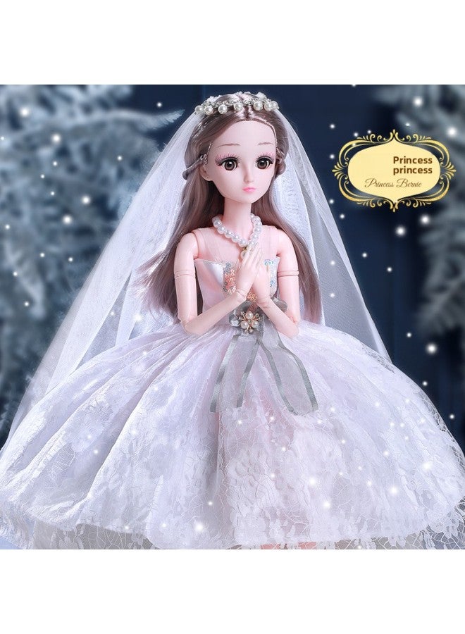 Large Size 60cm Doll Set Gift Box Kids Girl Toy Gift Eiet Sweet Barbie Wedding Princess-Color:[Via] (60cm + Blink)-Height:Simple Outfit + No Music + Gift Bag 1 (2 Clothes In Total)  - Image 4