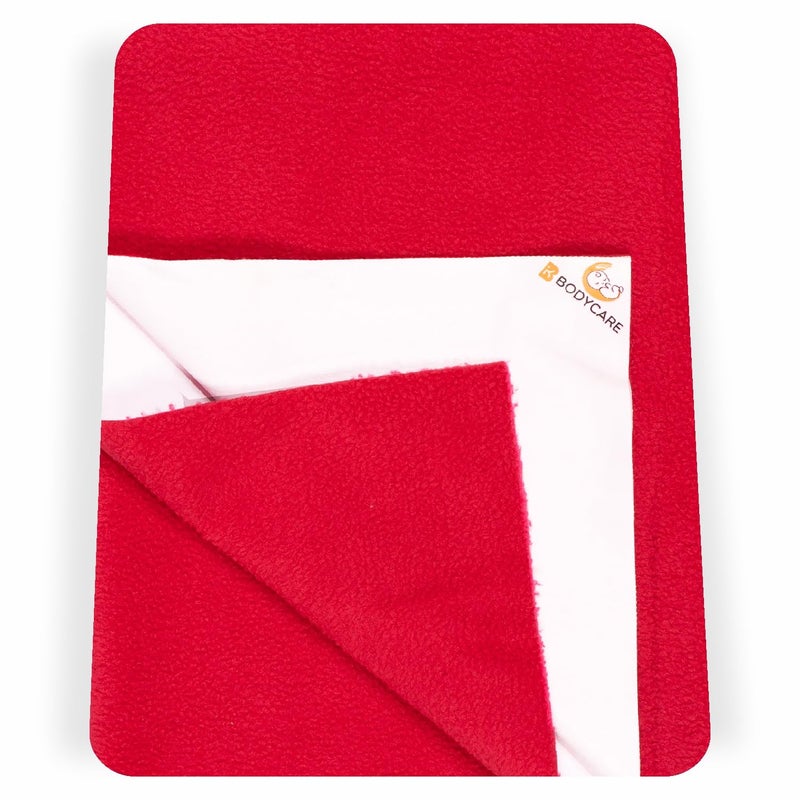 Bodycare Baby Dry Sheet Waterproof Bed Protector | Extra Absorbent | Anti - Bacterial & Odour Free Washable Gifts Pack, Pack of 2 Firozi & Red 70 X 100 CM - Image 2