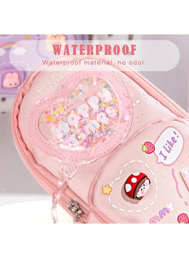 WireScorts® Premium Pencil Case 6 Layer with 3 Compartment Cute Aesthetic Pencil Case for Girls Large Capacity Pencil Pouch Multifunctional Pouch for School Kids, Cute Stationary Gift for Kids - Pink - Image 5