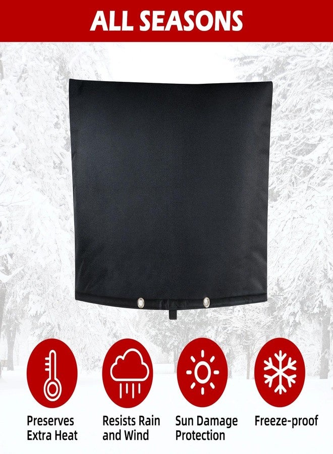 bruwaa Backflow Preventer Cover Insulated 30" x 24", Winter Freeze Protection Pipe Insulation Cover, Waterproof 600D Oxford Sprinkler Valve Cover with Bonus Zip Ties, Black Pouch - Image 5