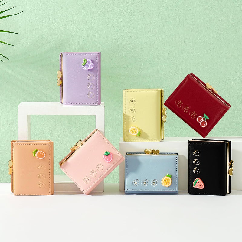 YINHEXI Wallet Women, RFID Blocking Small Compact Trifold PU Leather Card Holder Purse with Coin Pocket & ID Window for Ladies, Teens, and Girls (Cherry Red) - Image 5