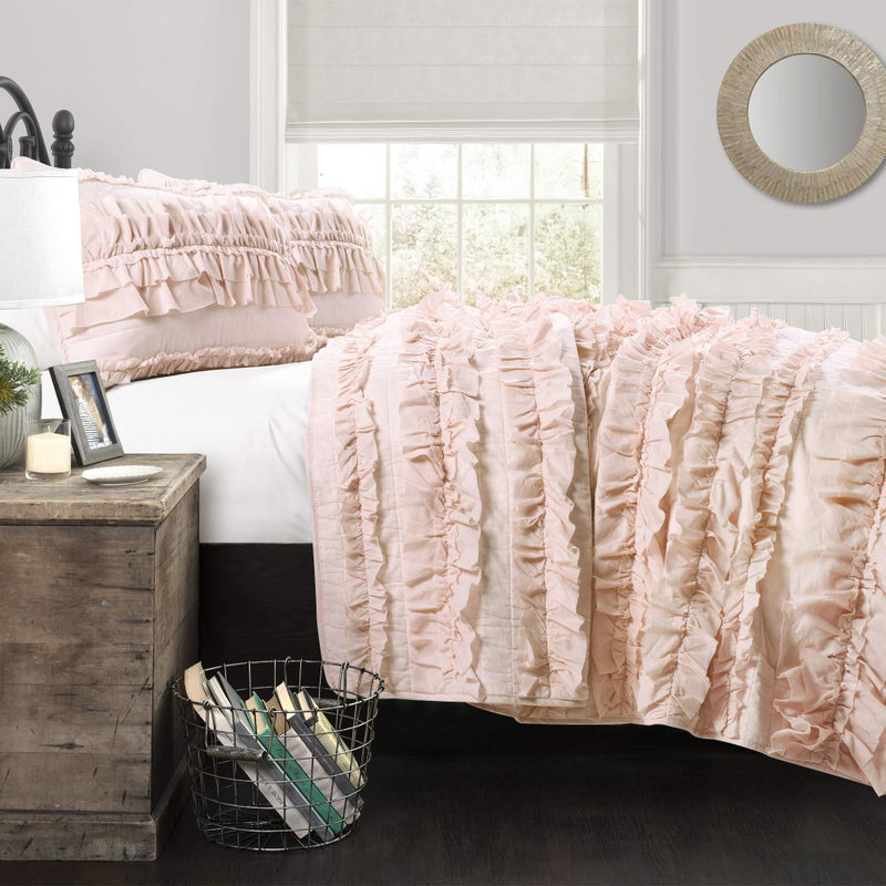 Lush Decor Belle Comforter Twin Size 2 Piece Set Blush - Twin Bedding Set - Pink Comforter - Coquette Decor - Kids Bedding - Image 2