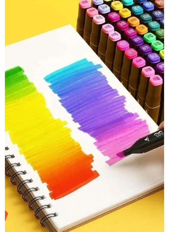 Biton Toptan - Biton Wholesale 60-Piece Double-Sided Marker Pen Set with Stand Picture Architecture and Graphic Design Pen - Image 1