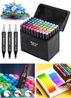 Biton Wholesale 60-Piece Double-Sided Marker Pen Set with Stand Picture Architecture and Graphic Design Pen