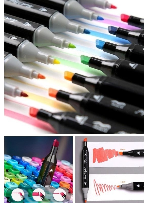 Biton Toptan - Biton Wholesale 60-Piece Double-Sided Marker Pen Set with Stand Picture Architecture and Graphic Design Pen - Image 1