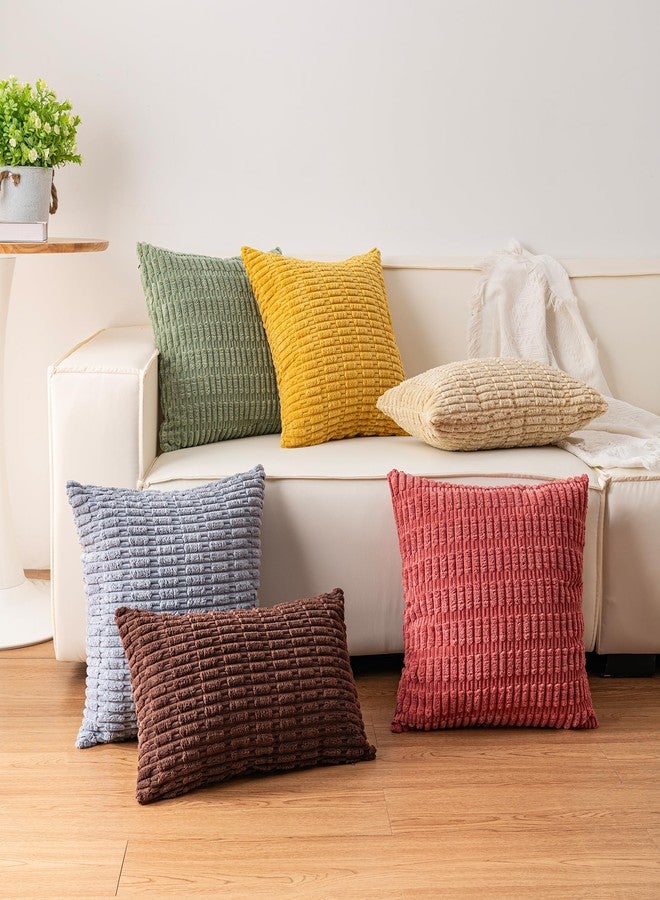 Aegero Pack of 2 Corduroy Decorative Throw Pillow Covers 12x20 InchSoft Boho Striped Pillow Covers Modern Farmhouse Home Decor for Sofa Living Room Couch Bed（Beige） - Image 5