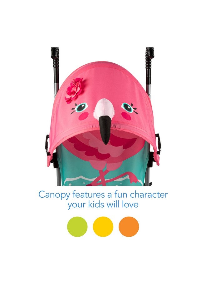 COSCO Character Umbrella Stroller Easy To Store Anywhere With Its Compact Umbrella Fold Pink Flamingo - Image 4