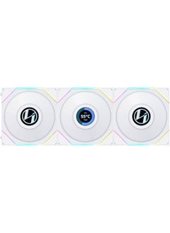 LIAN LI Uni Fan TL 120 Reverse Blade Case Fan, 1.6" LCD, 120mm Fan Size, 1900 RPM Fan Speed, 54.3 CFM Airflow, PA66 / PBT Materials, FD Bearing, Triple Pack, W/ Controller  - Image 1