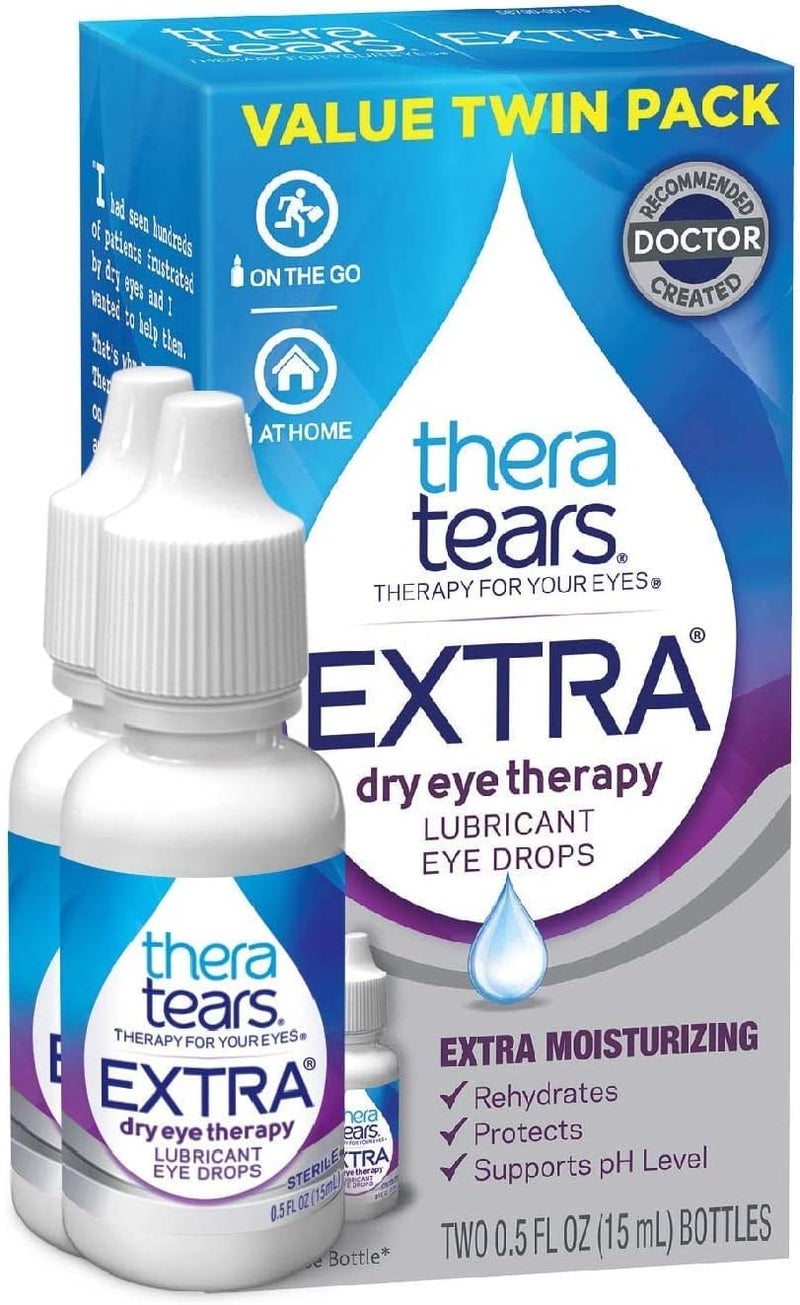 TheraTears Extra Dry Eye Drops 2 Count  Nice n Clean 100 SmudgeGuard Lens Wipes Bundle - Image 2