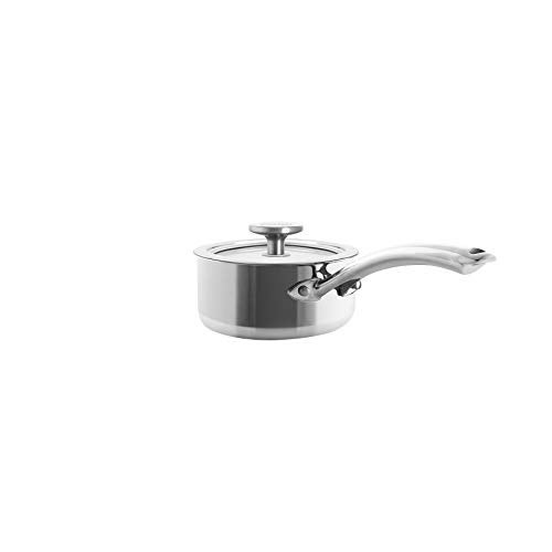 Chantal 3.Clad Tri-Ply 1 quart Sauce Pan with Tempered Glass Lid, Polished Stainless Steel - Image 1