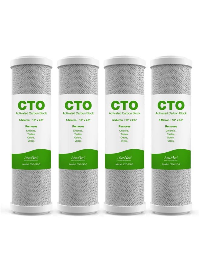 Simpure 5 Micron 10" x 2.5" Whole House Carbon Sediment Water Filter Cartridge Replacement for Home Under-Sink & Countertop Filtration System - Image 1