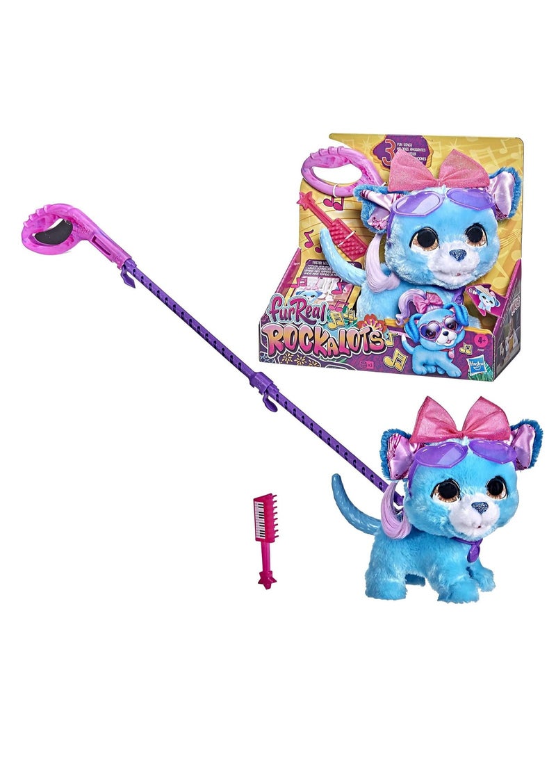 FurReal Rockalots Musical Interactive Walking Puppy Toy | 3 Fun Songs, Sound Effects & 3 Themed Accessories | Perfect for Kids Ages 4 and Up | Interactive Walking Pet Toy for Kids | Engaging Puppy Toy with Music & Lights