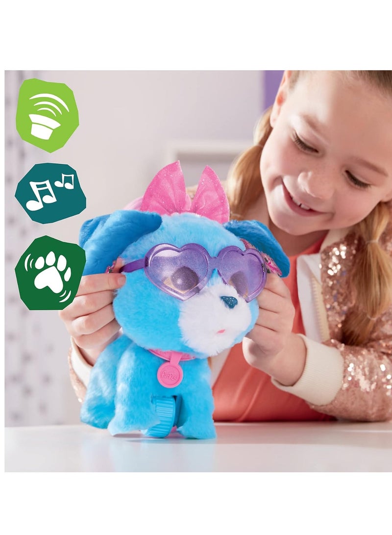 FurReal Rockalots Musical Interactive Walking Puppy Toy | 3 Fun Songs, Sound Effects & 3 Themed Accessories | Perfect for Kids Ages 4 and Up | Interactive Walking Pet Toy for Kids | Engaging Puppy Toy with Music & Lights