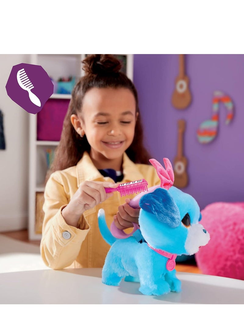 FurReal Rockalots Musical Interactive Walking Puppy Toy | 3 Fun Songs, Sound Effects & 3 Themed Accessories | Perfect for Kids Ages 4 and Up | Interactive Walking Pet Toy for Kids | Engaging Puppy Toy with Music & Lights