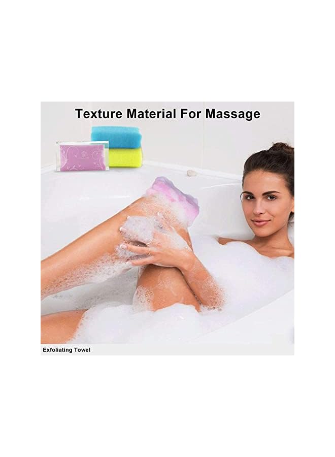 Zaboon Washcloth, Exfoliating Washcloth Towel 4Pcs, Washcloth Nylon Beauty Skin Bath Wash Towel Sponge, Back Scrubber Washer For Shower, Body Scrub Rag Brush Loofah Exfoliator For Body Exfoliation - Image 2