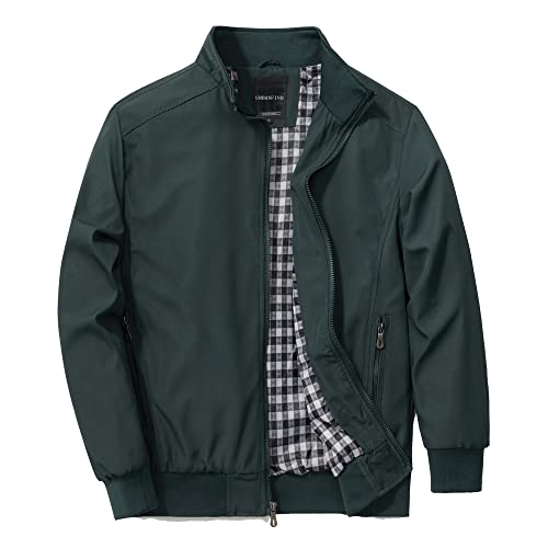 URBANFIND جاكيت جري للرجال من URBANFIND، رياضي غير رسمي، معطف خارجي، مقاس US 2XL، أخضر - Image 1