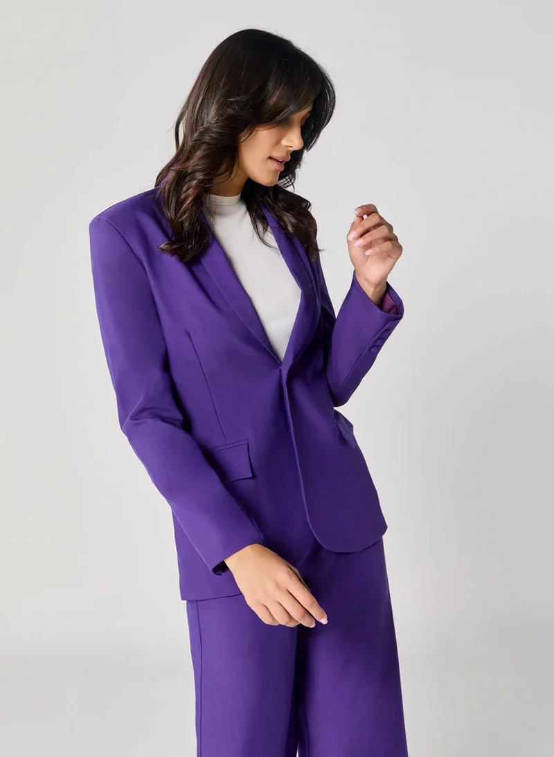 Zigzag Dark Purple Oversized Every Day Blazer