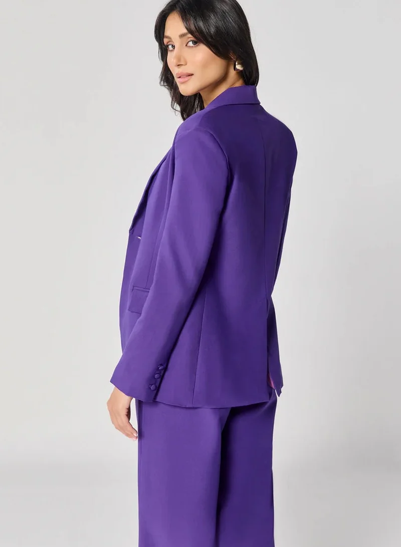 Zigzag Dark Purple Oversized Every Day Blazer