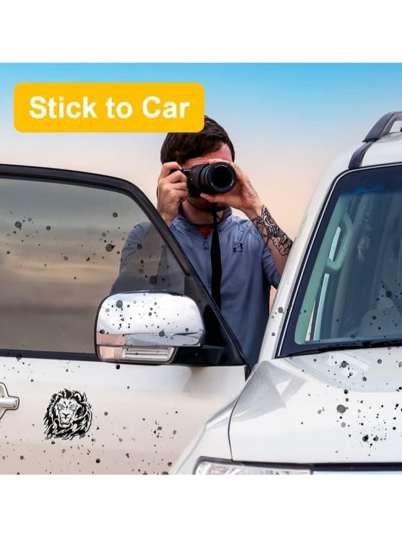 3 قطع من ملصقات السيارات الحيوانية المعدنية الفضية ثلاثية الأبعاد ذاتية اللصق لتزيين باب السيارة والكمبيوتر المحمول والثلاجة والنوافذ (أسد + نسر + نمر) - Image 4