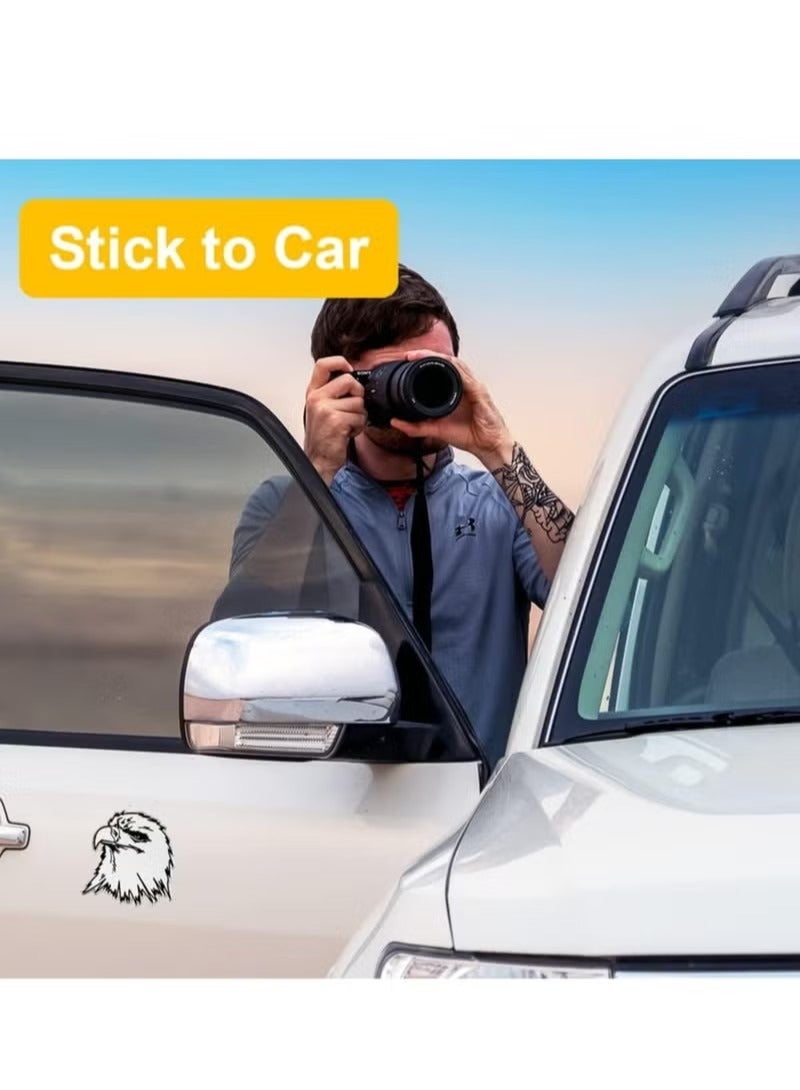 3 قطع من ملصقات السيارات الحيوانية المعدنية الفضية ثلاثية الأبعاد ذاتية اللصق لتزيين باب السيارة والكمبيوتر المحمول والثلاجة والنوافذ (أسد + نسر + نمر) - Image 5