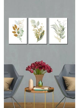 KutuTR Notpa 3-Piece Painting Set Green Tone Flowers Set 1  - Image 1