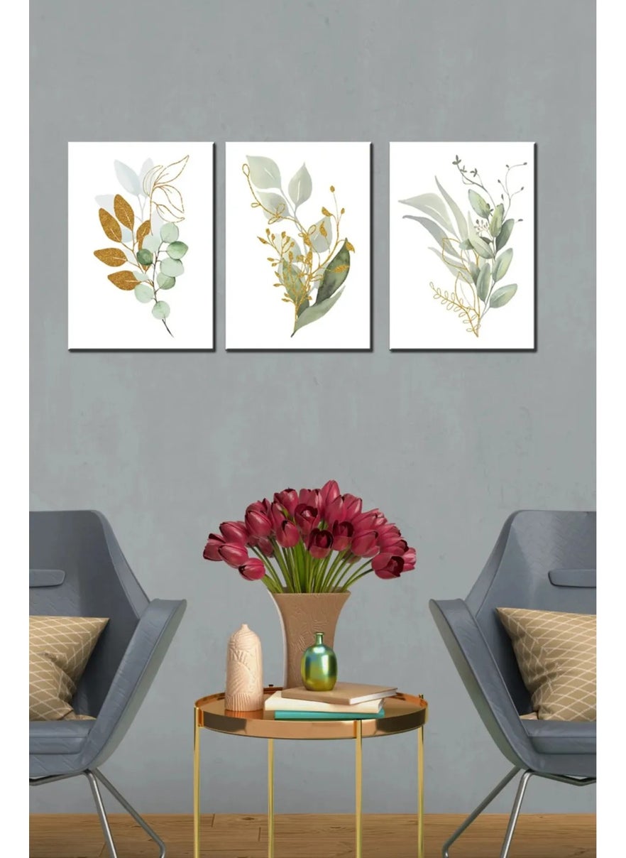 KutuTR Notpa 3-Piece Painting Set Green Tone Flowers Set 1  - Image 1