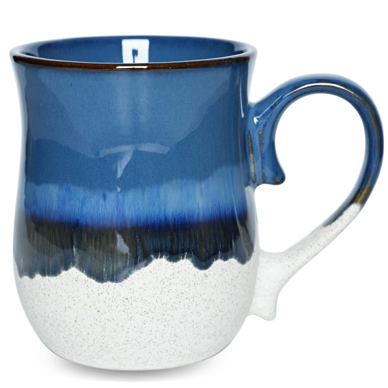 Bosmarlin Large Ceramic Coffee Mug, 20 Oz, Big Tea Cup for Office and Home, Dishwasher and Microwave Safe(20 Oz, Deep Blue) - Image 1