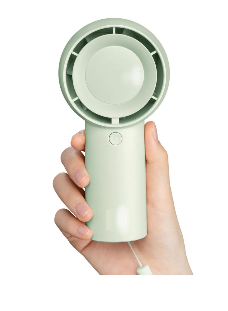 Loquat 16H Max Cooling Handheld Mini Fan, 4000mAh Rechargeable, 5 Speeds Turbo Air Duct, Green,Speeds for Travel,Outdoor,Home,Office - Image 1