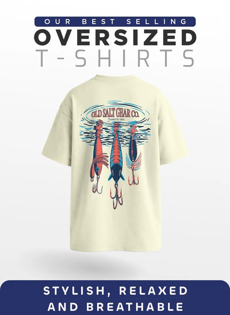 NOBERO Bone White Men Oversized Graphic Printed T-shirt for Men | Best Price UAE