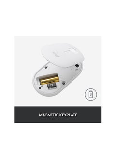 Logitech M350 Pebble Wireless mouse, Bluetooth or 2.4GHz, with USB mini receiver, ultra-thin computer mouse, with silent click function, suitable for laptop/laptop /PC/Mac white  - Image 3